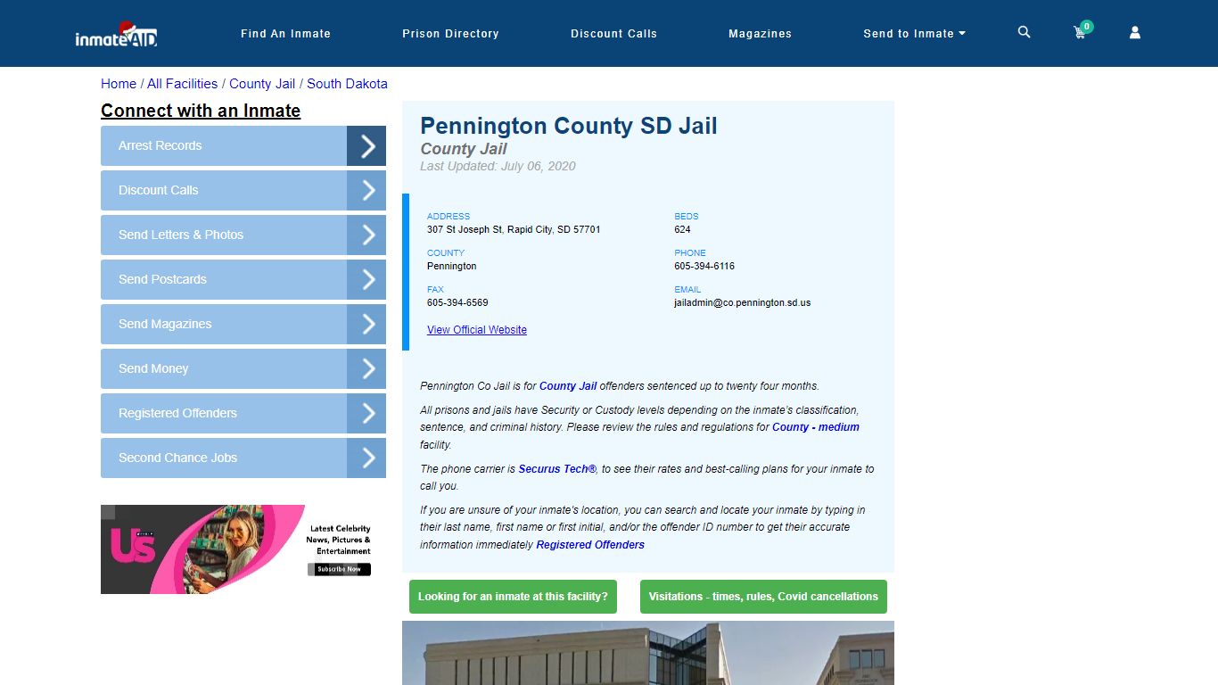 Pennington County SD Jail - Inmate Locator - Rapid City, SD